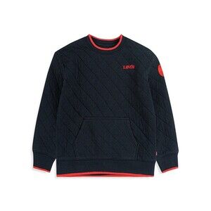 Levi's Youth Quilted Crewneck Sweatshirt In Black/Red Size XL 13-15 Years